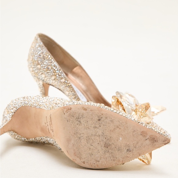 💎 Jimmy Choo Cinderella Gold Alia Heels 💎 - Picture 5 of 10